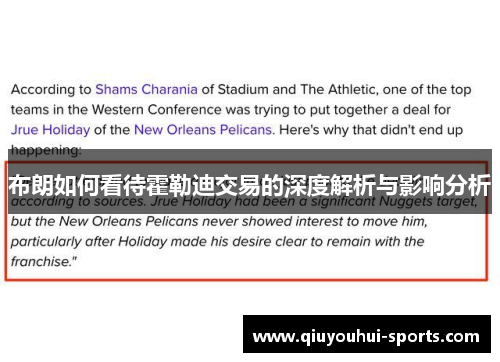 布朗如何看待霍勒迪交易的深度解析与影响分析
